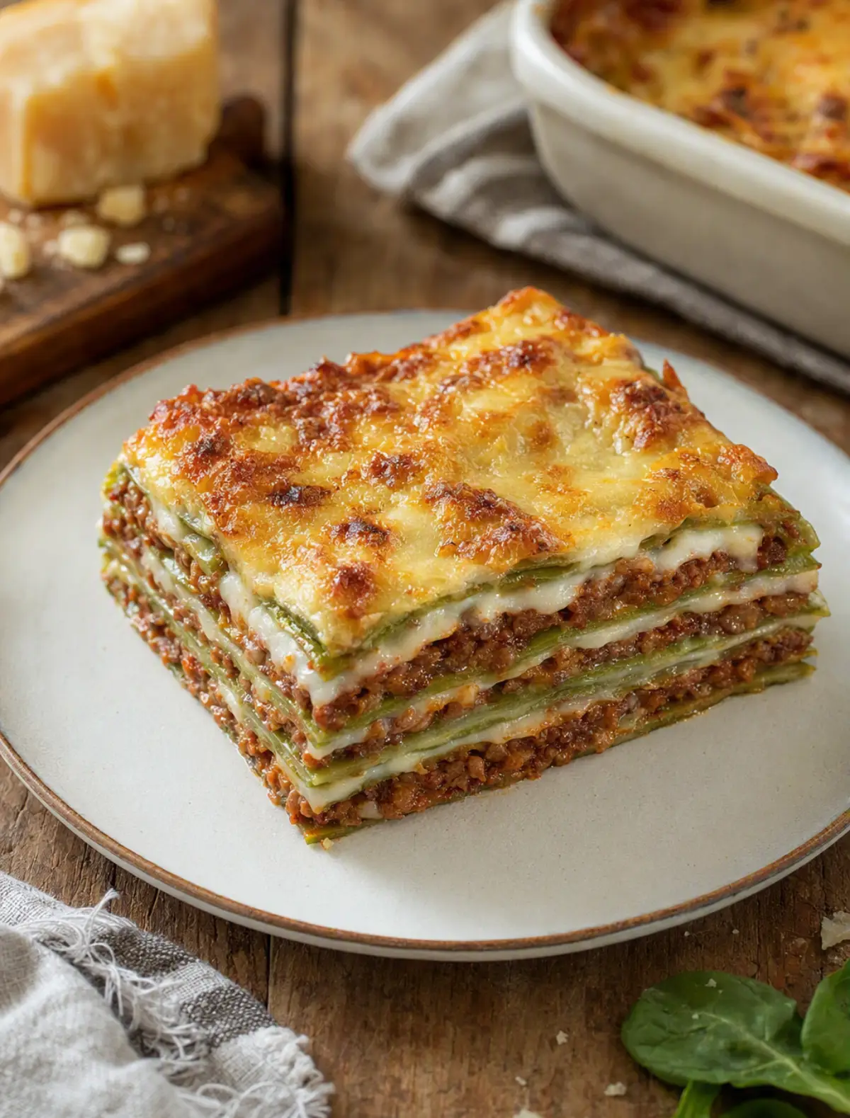 Lasagne Verdi alla Bolognese con ragù, besciamella e Parmigiano Reggiano