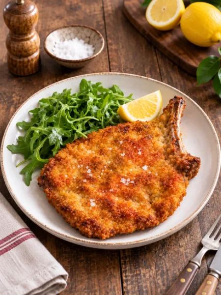 Cotoletta alla Milanese con osso impanata e cotta nel burro