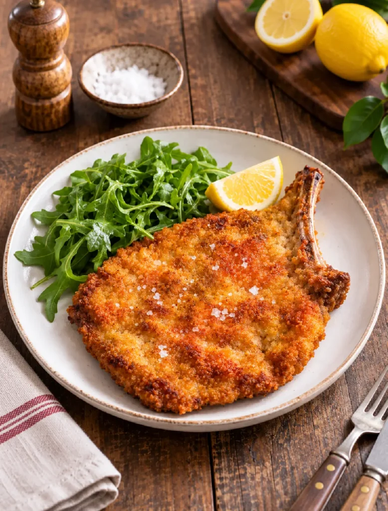 Cotoletta alla Milanese con osso impanata e cotta nel burro