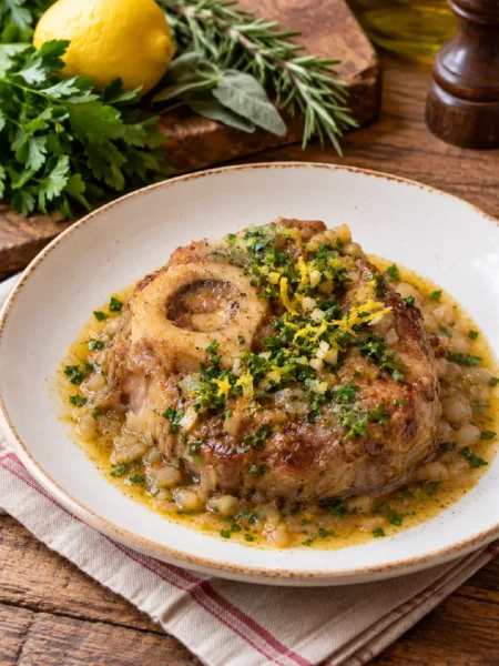 Ossobuco alla Milanese con gremolada e fondo di cottura