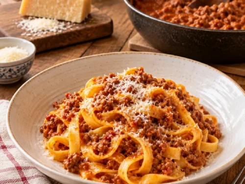 Tagliatelle al Ragù alla Bolognese with Parmigiano Reggiano