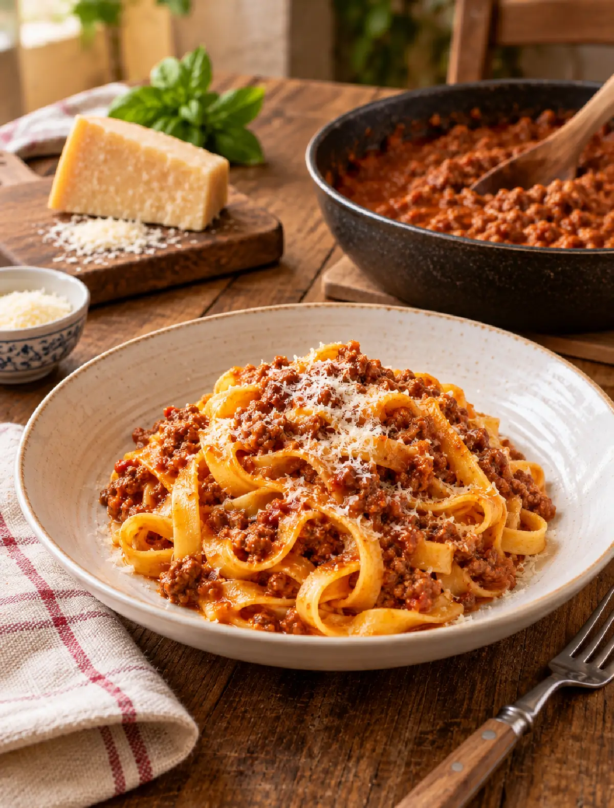 Tagliatelle al Ragù alla Bolognese con Parmigiano Reggiano