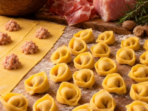 Homemade Tortellini alla Bolognese with fresh egg pasta